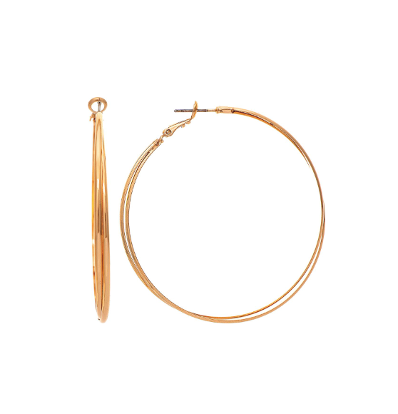 Large Double Hoop Earrings in Gold - The Street Boutique 