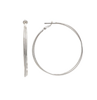 Large Double Hoop Earrings in Silver - The Street Boutique 