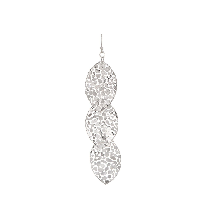 Cutwork Oval Layered Earrings in Silver - The Street Boutique 