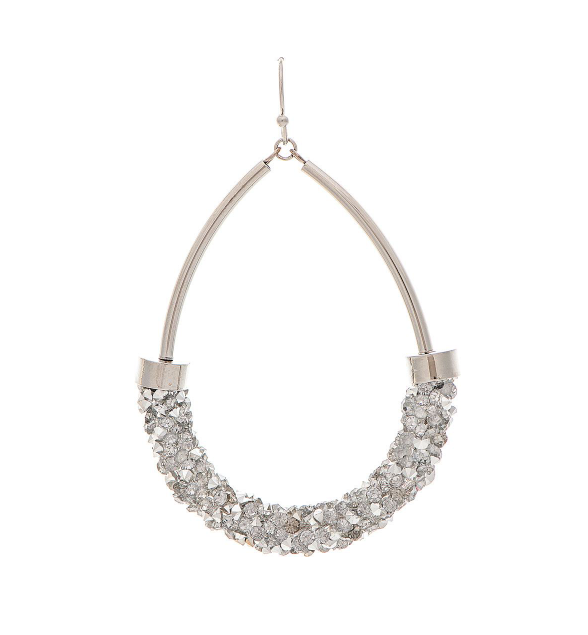 Glitter Teardrop Earrings in Silver - The Street Boutique 