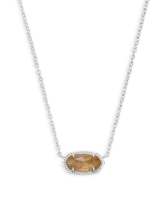 Elisa Silver Pendant Necklace in Orange Citrine Quartz | KENDRA SCOTT - The Street Boutique 