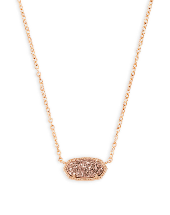 Elisa  Rose Gold Pendant Necklace in Rose Gold Drusy | KENDRA SCOTT - The Street Boutique 