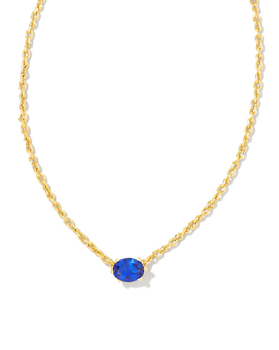 Cailin Gold Pendant Necklace in Blue Crystal | KENDRA SCOTT - The Street Boutique 