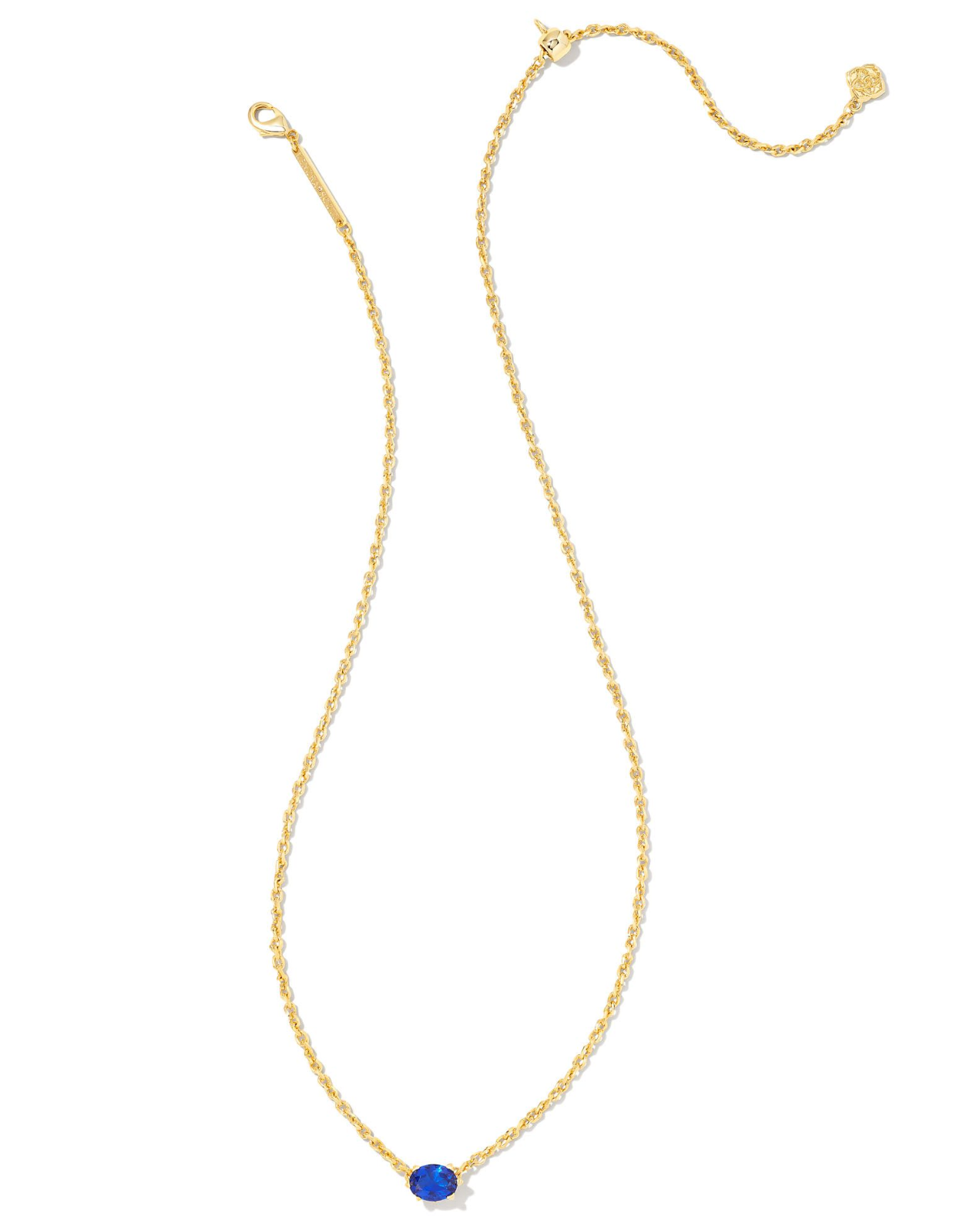 Cailin Gold Pendant Necklace in Blue Crystal | KENDRA SCOTT - The Street Boutique 