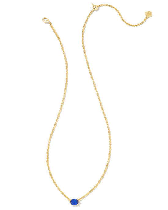 Cailin Gold Pendant Necklace in Blue Crystal | KENDRA SCOTT - The Street Boutique 