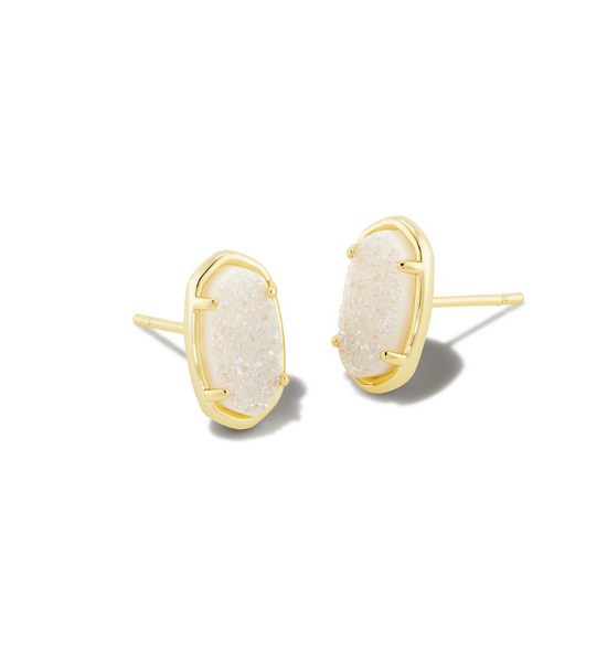 Grayson Gold Stud Earrings in Iridescent Drusy | KENDRA SCOTT - The Street Boutique 