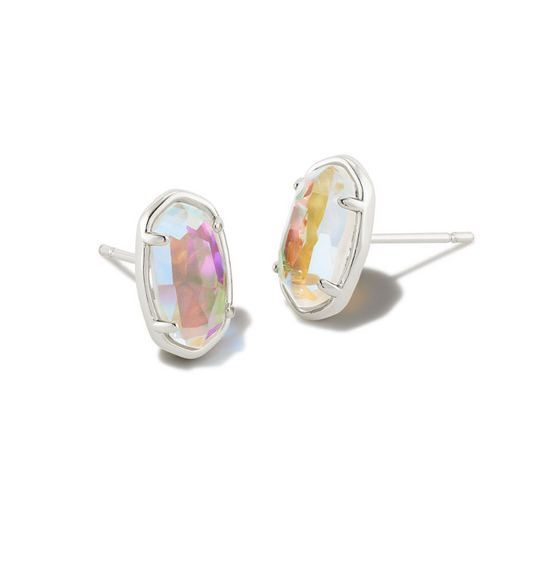 Grayson Silver Stud Earrings in Dichroic Glass | KENDRA SCOTT - The Street Boutique 