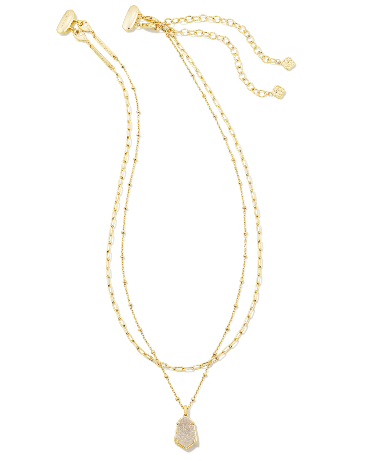 Alexandria Gold Multi Strand Necklace in Iridescent Drusy | KENDRA SCOTT - The Street Boutique 