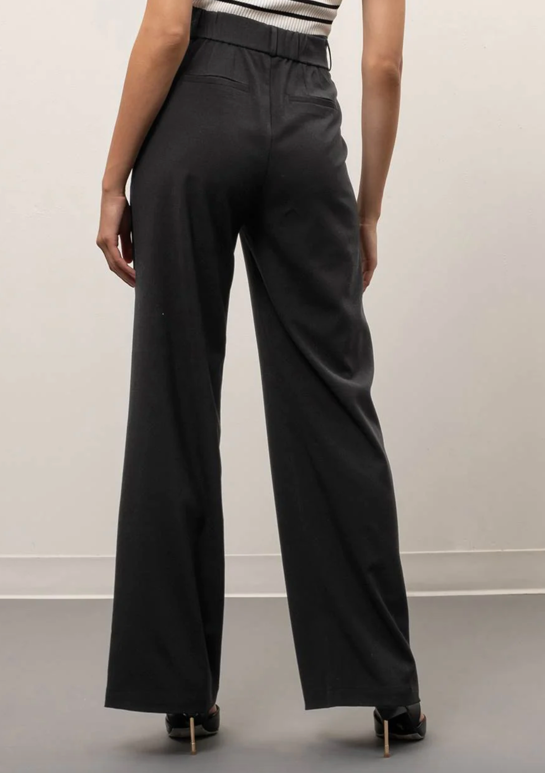 Wide Leg Trousers in Charcoal - The Street Boutique 