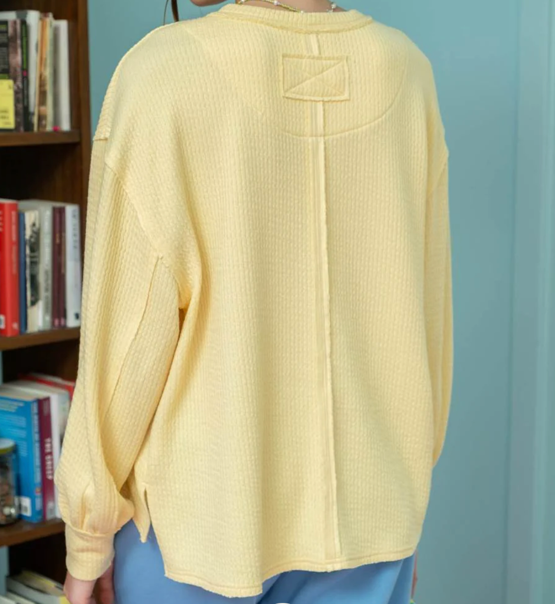 Load image into Gallery viewer, Solid Crew Neck Blouse in Light Yellow - The Street Boutique 
