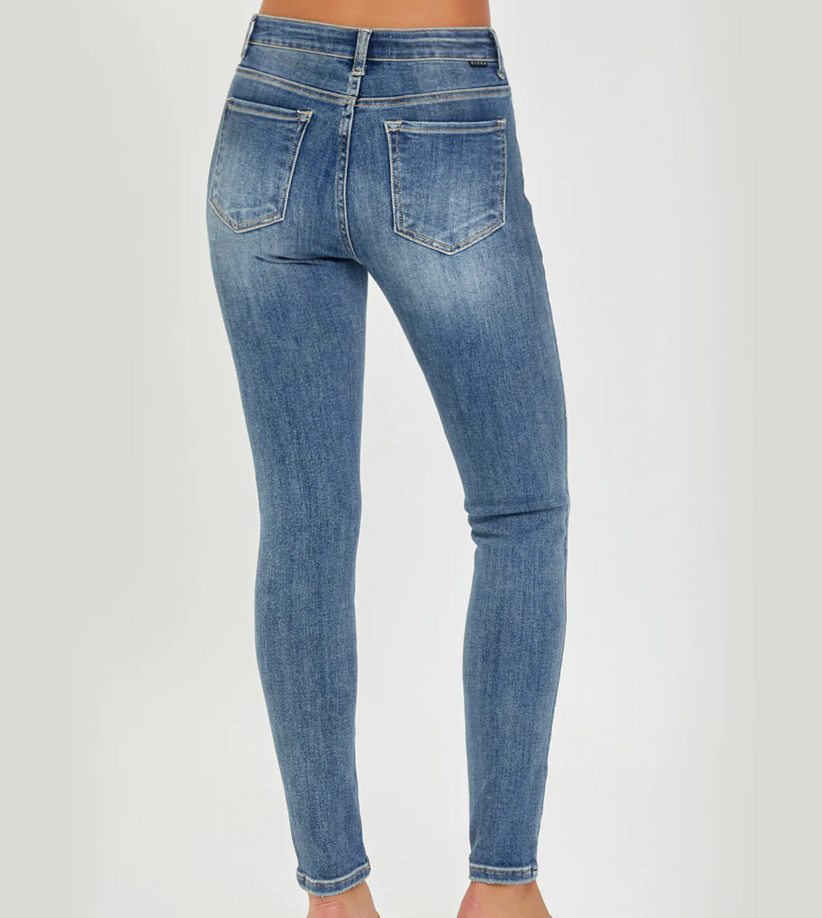Load image into Gallery viewer, RISEN Mid-Rise Ankle Skinny Jeans in Dark - The Street Boutique 
