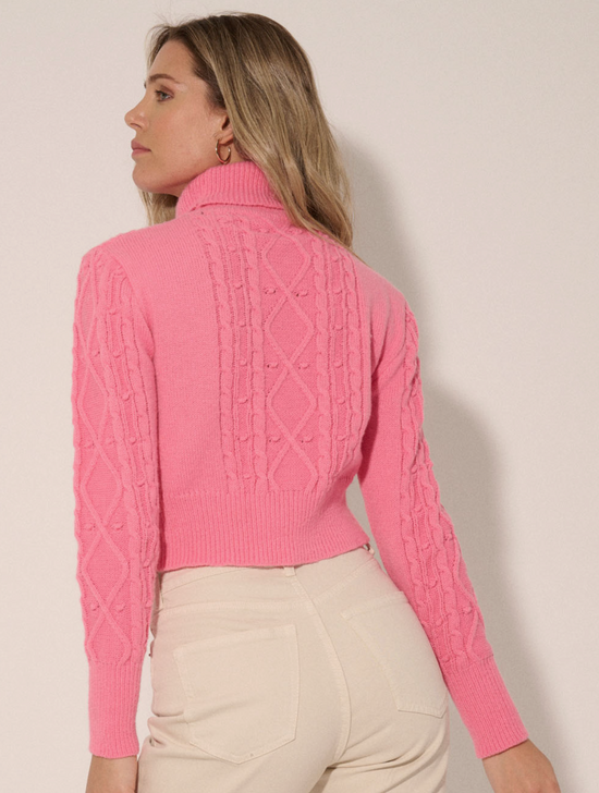 Simply In Love Cropped Sweater in Bubble Gum - The Street Boutique 
