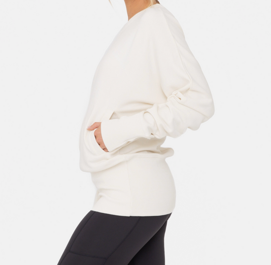 Load image into Gallery viewer, Brushed Dolman Sleeve Crew Neck in Natural - The Street Boutique 
