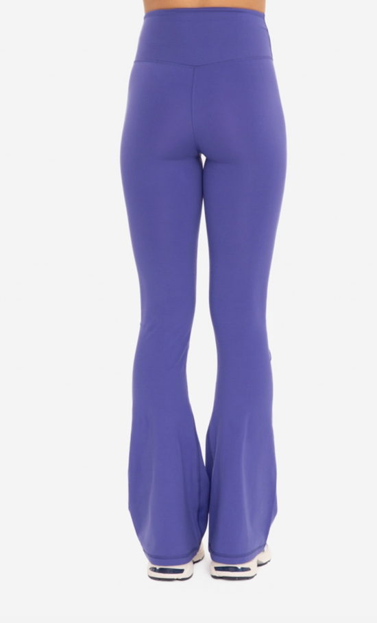 Crossover Waist Yoga Pants in Periwinkle - The Street Boutique 