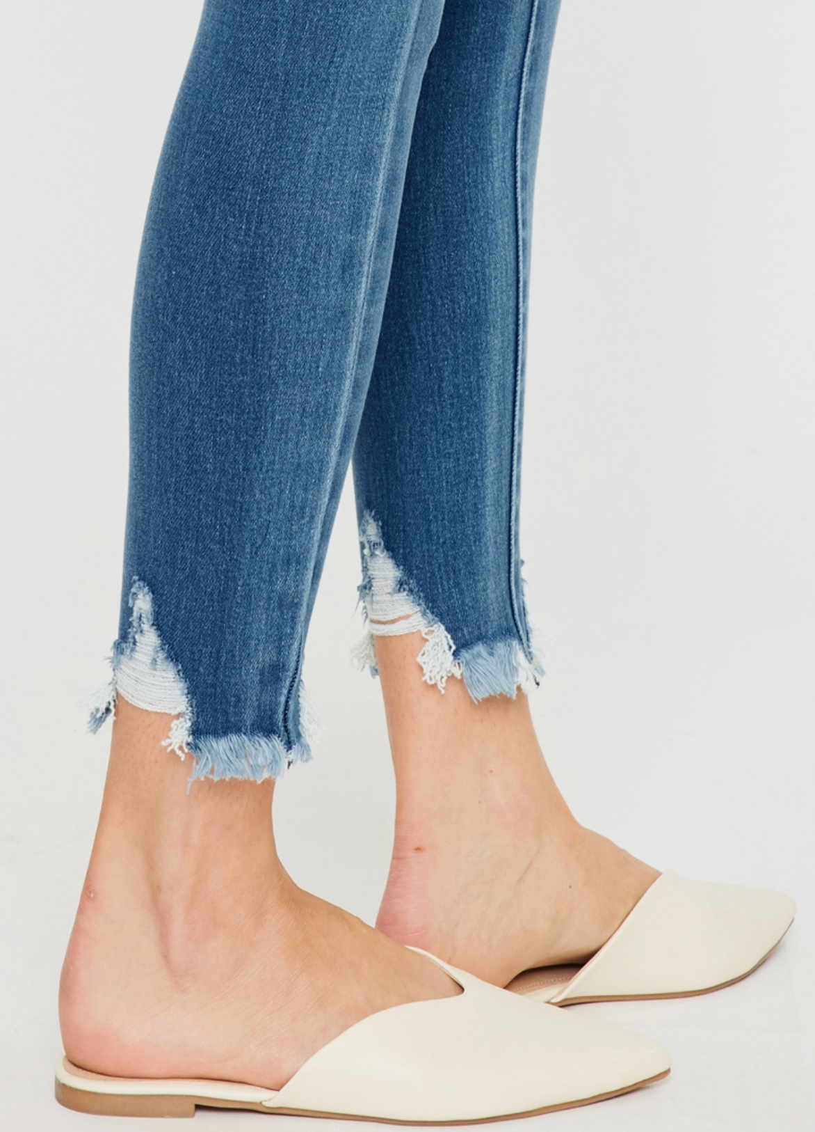 KanCan High Rise Fray Hem Ankle Skinny Jeans - The Street Boutique 