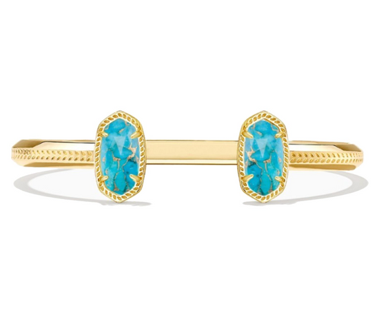 Load image into Gallery viewer, Elton Gold Cuff Bracelet in Bronze Veined Turquoise | KENDRA SCOTT - The Street Boutique 
