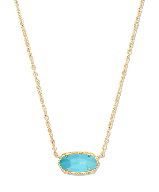 Elisa Gold Pendant Necklace in Turquoise Magnesite | KENDRA SCOTT - The Street Boutique 