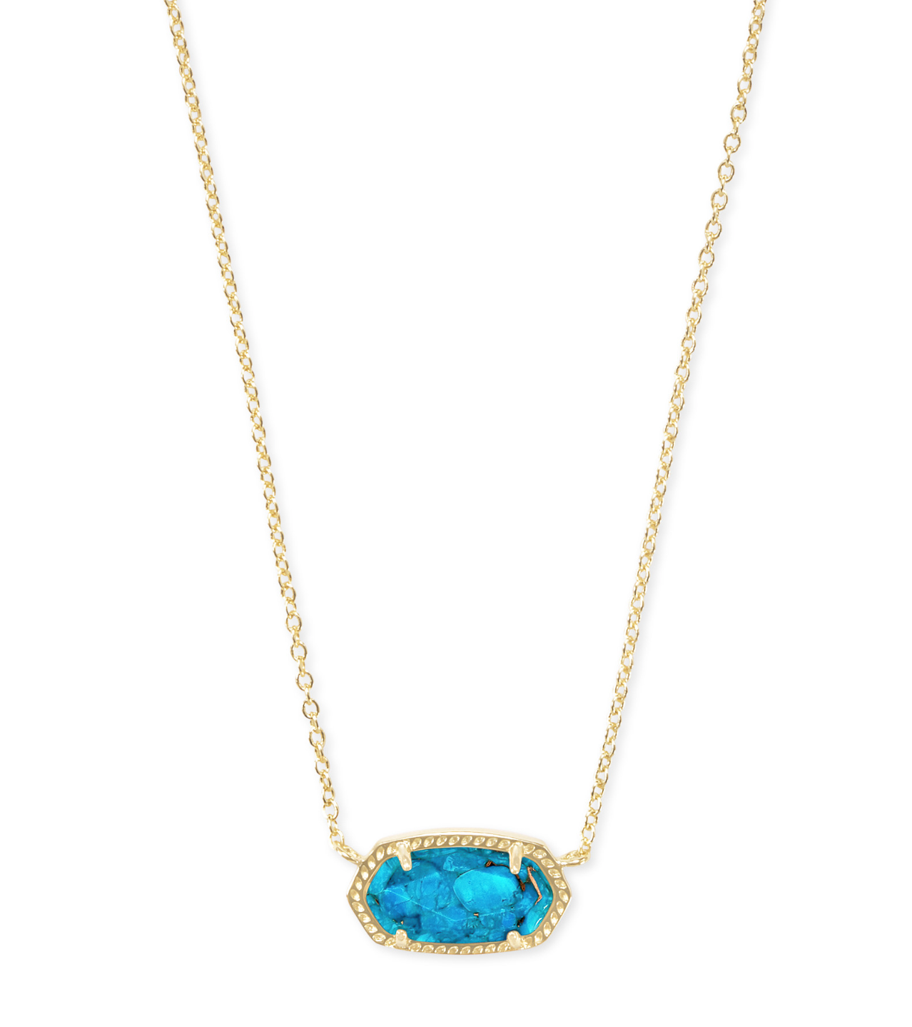 Elisa Gold Pendant Necklace in Bronze Veined Turquoise | KENDRA SCOTT - The Street Boutique 