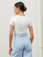 Essential Basics Crop Top in White - The Street Boutique 