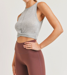 Cropped Athleisure Tank in Two Tone Grey - The Street Boutique 