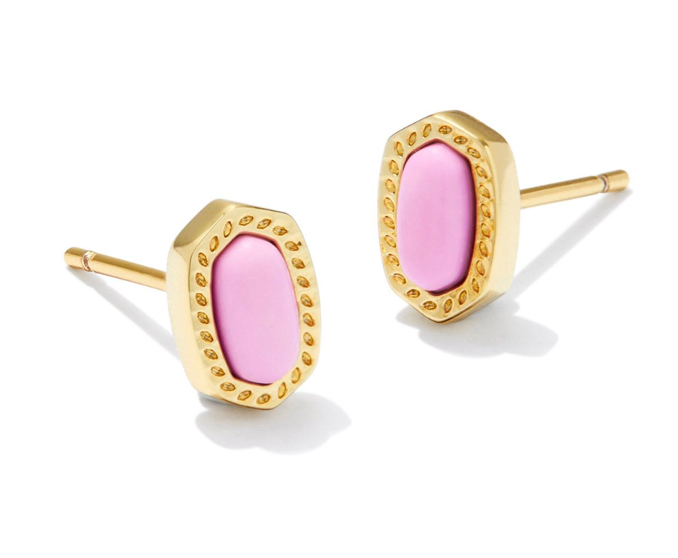 Mini Ellie Gold Stud Earrings in Fuchsia Magnesite | KENDRA SCOTT - The Street Boutique 