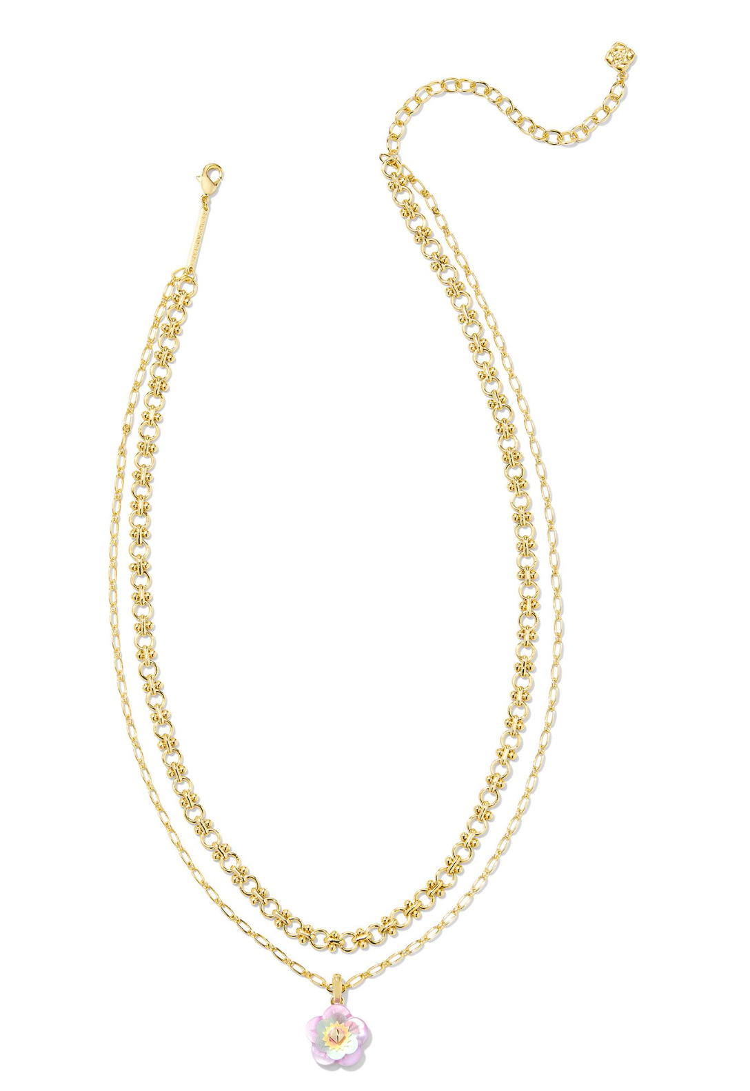 Deliah Gold Multi Strand Necklace in Pastel Mix | KENDRA SCOTT - The Street Boutique 