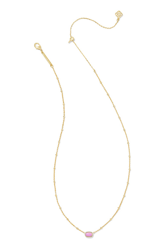 Mini Elisa Gold Satellite Short Pendant Necklace in Fuchsia Magnesite | KENDRA SCOTT - The Street Boutique 