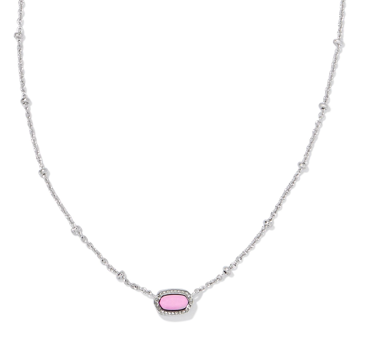 Mini Elisa Silver Satellite Short Pendant Necklace in Fuchsia Magnesite | KENDRA SCOTT - The Street Boutique 