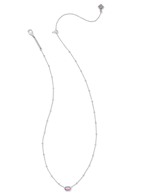 Mini Elisa Silver Satellite Short Pendant Necklace in Fuchsia Magnesite | KENDRA SCOTT - The Street Boutique 