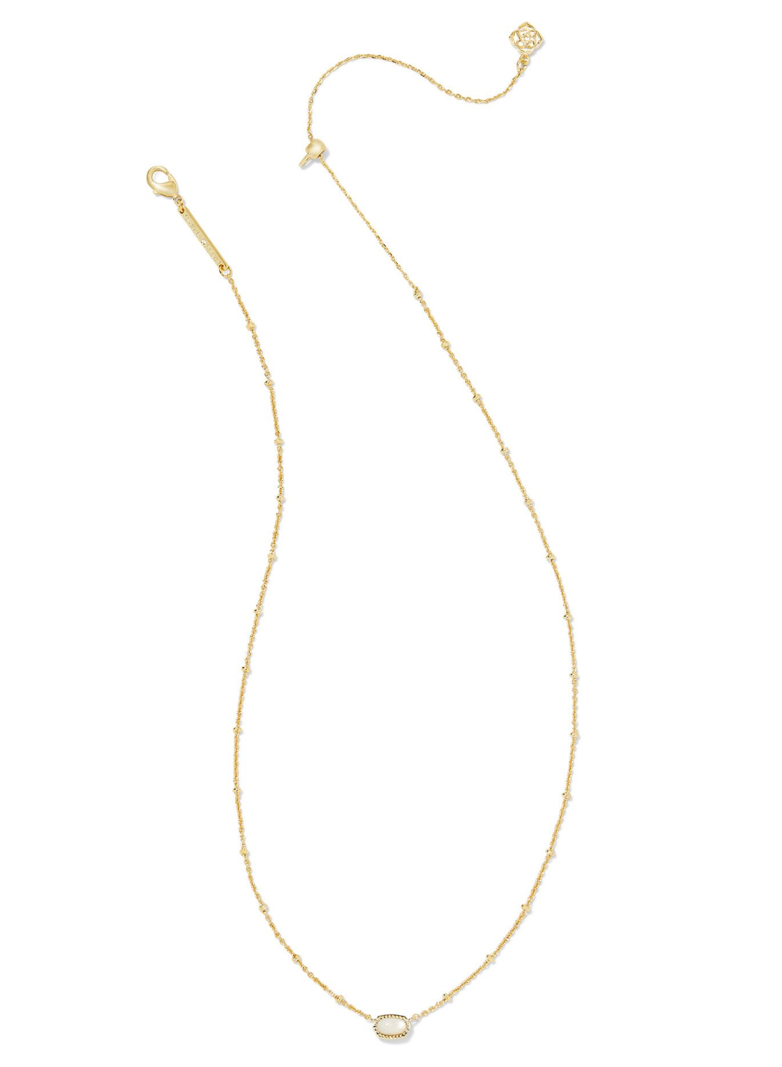 Mini Elisa Gold Satellite Short Pendant Necklace in Ivory-Mother-of-Pearl | KENDRA SCOTT - The Street Boutique 
