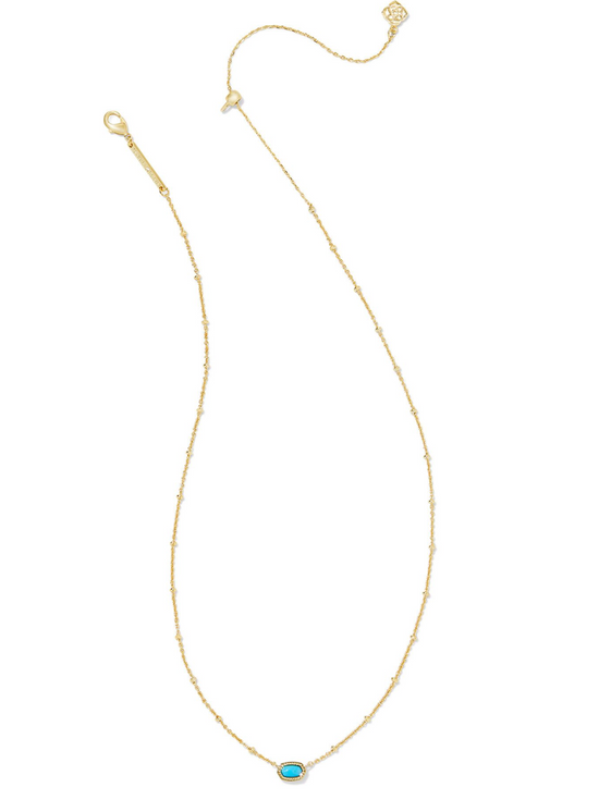 Mini Elisa Gold Satellite Short Pendant Necklace in Turquoise Magnesite | KENDRA SCOTT - The Street Boutique 