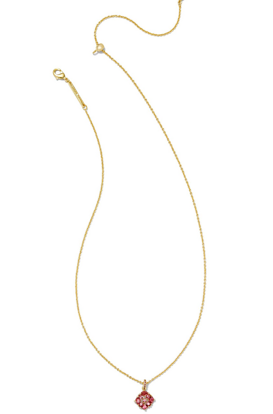Dira Gold Crystal Short Pendant Necklace in Pink Mix | Kendra Scott - The Street Boutique 