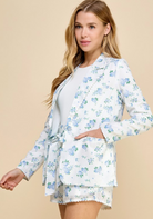 Floral Blazer in Blue Multi - The Street Boutique 