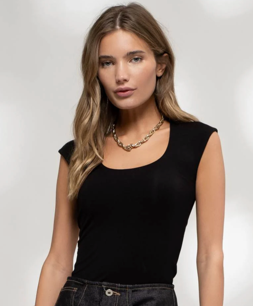 Sleeveless Knit Crop Top in Black - The Street Boutique 