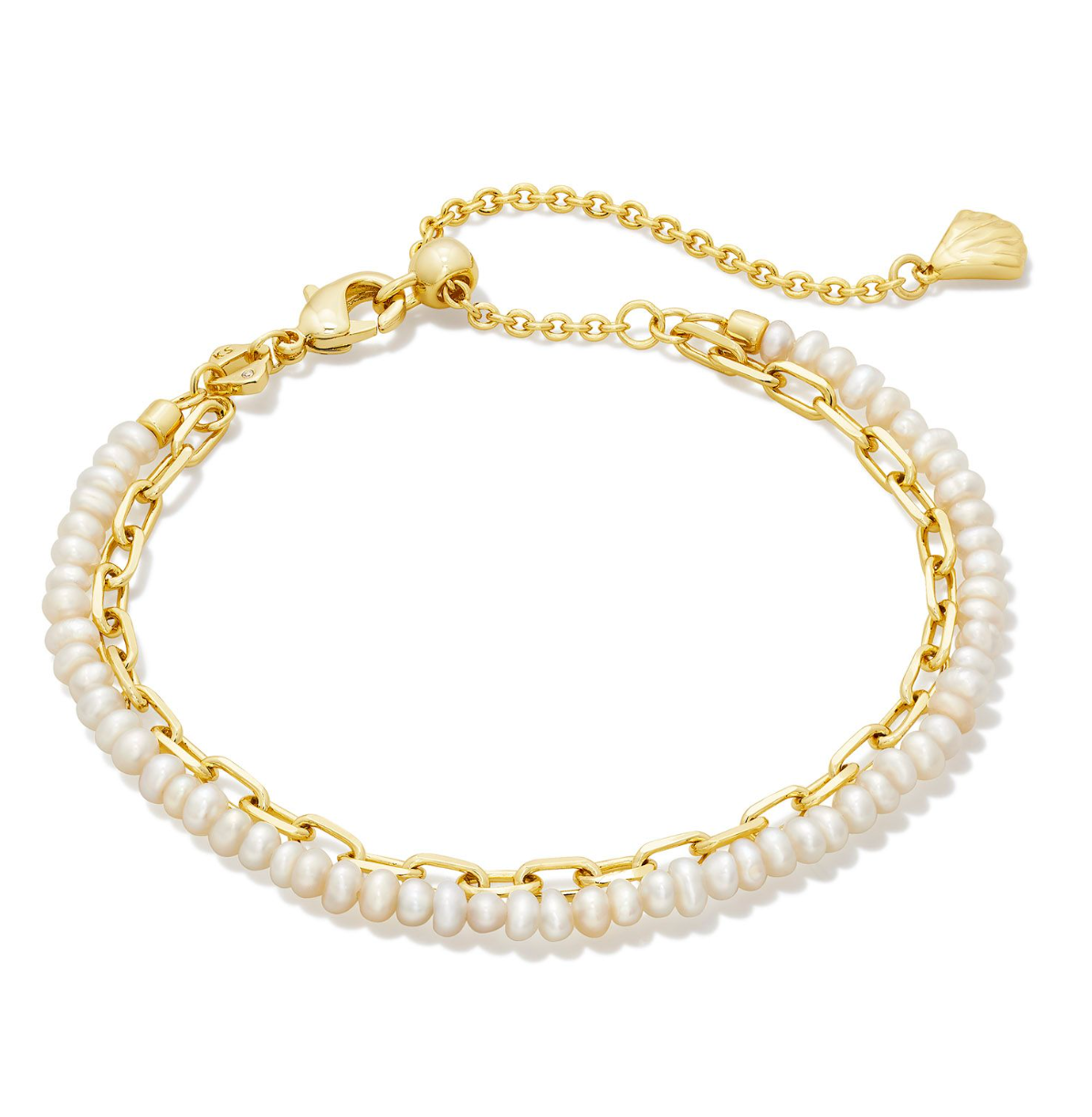 Lolo Gold Multi Strand Bracelet in White Pearl | KENDRA SCOTT - The Street Boutique 