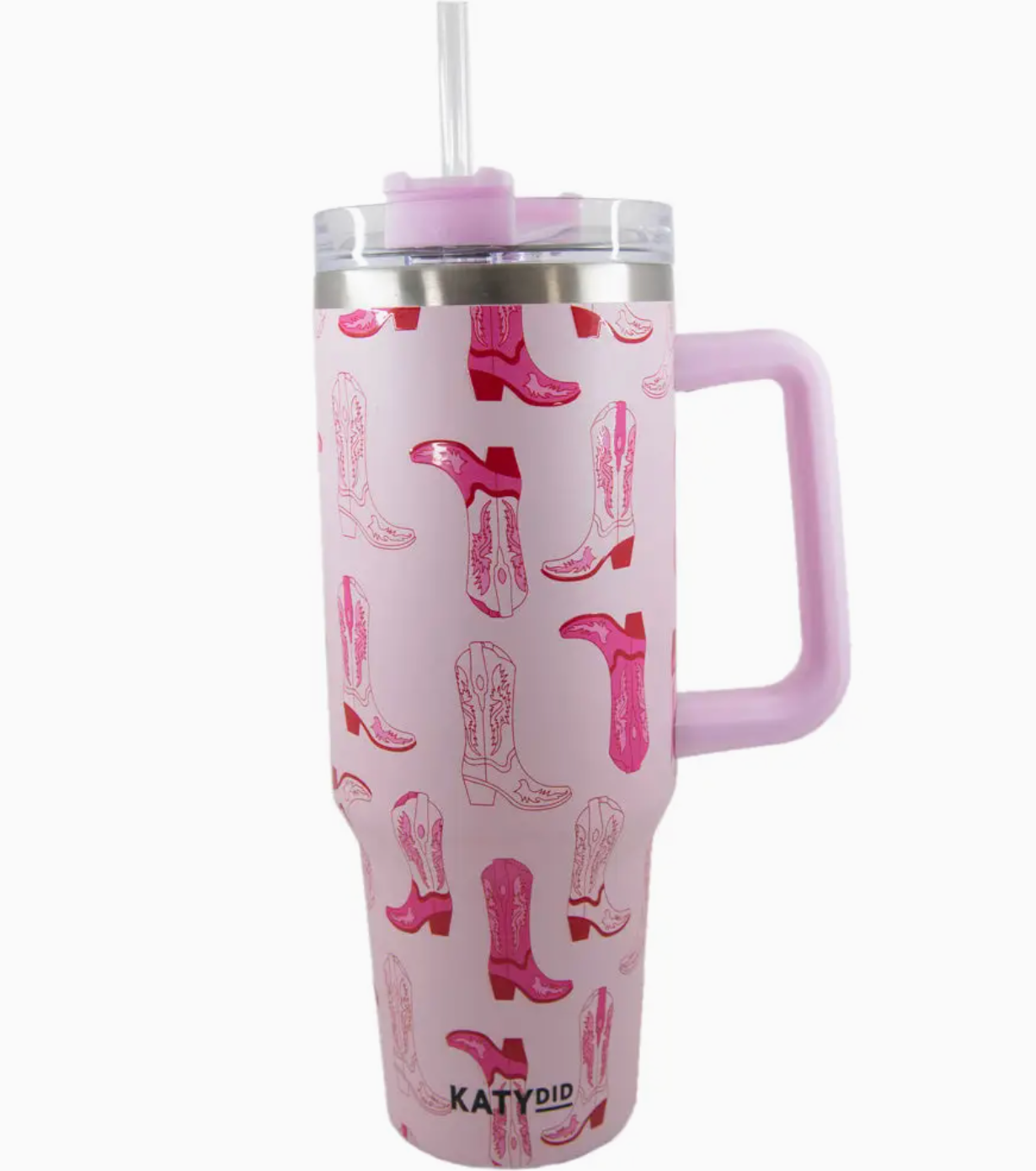 Western Boots 40oz Tumbler in Light Pink - The Street Boutique 