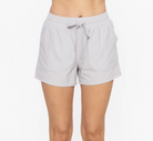 Stay Cool Drawstring Shorts in Pale Grey - The Street Boutique 
