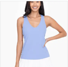 V-Neck Active Tank Top in Light Blue - The Street Boutique 
