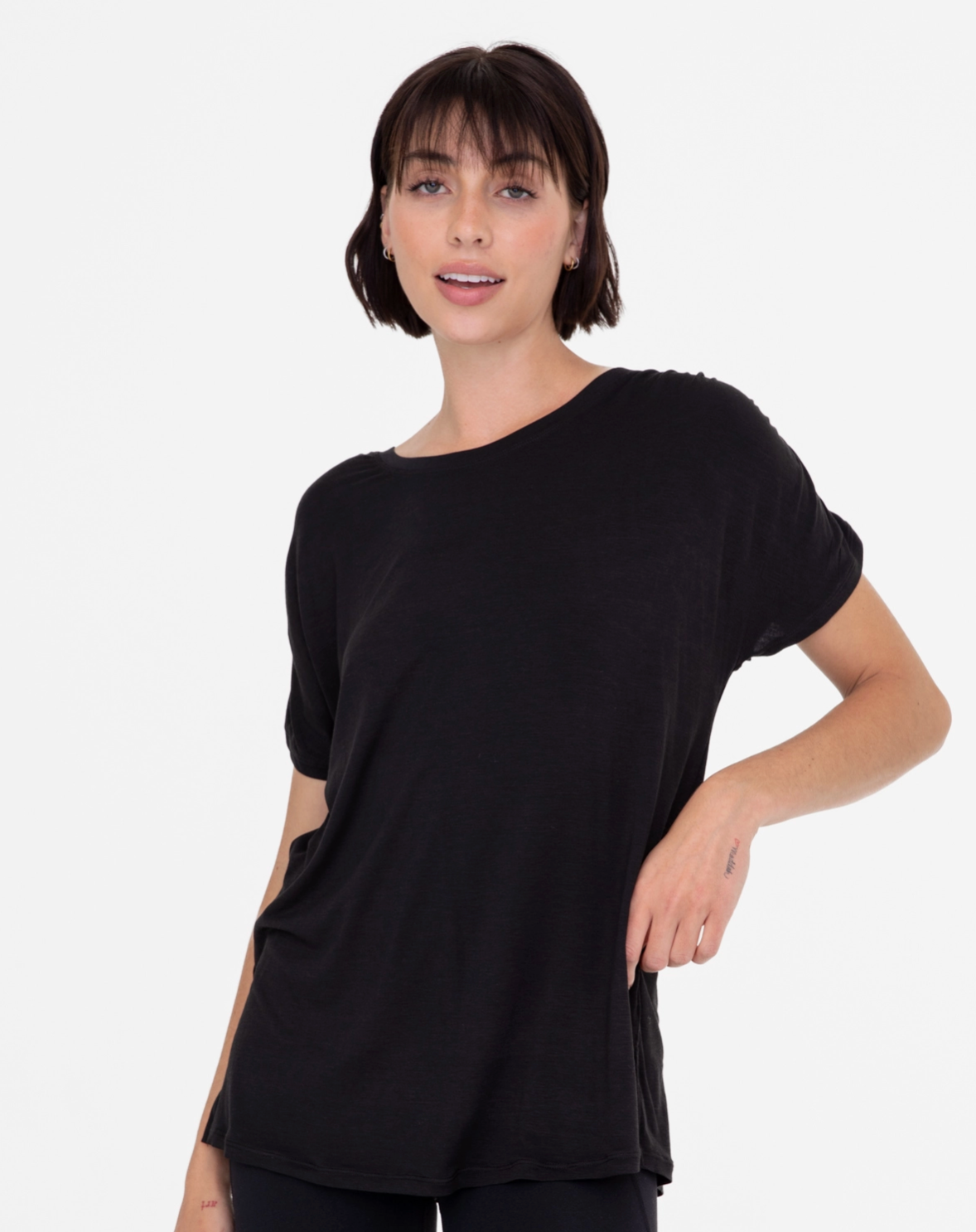 Soft Touch Short Sleeve Tee in Black - The Street Boutique 