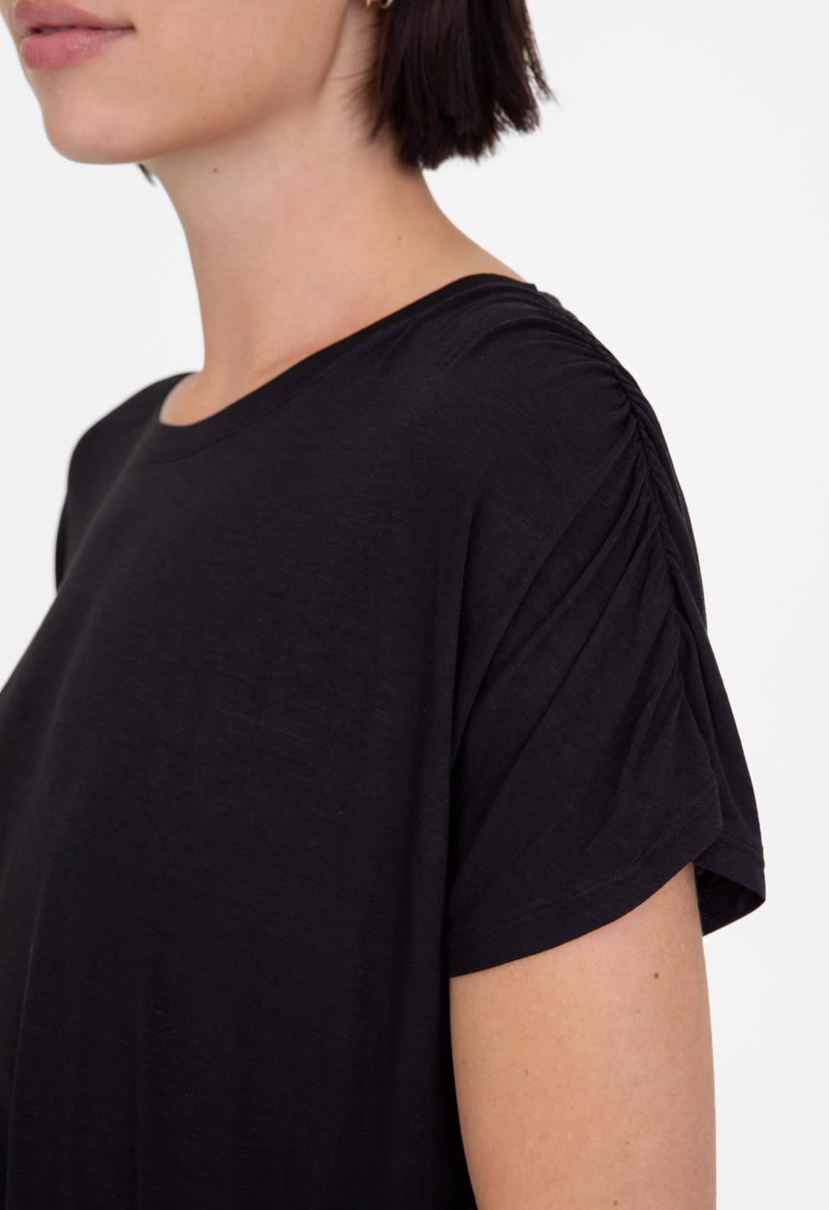 Soft Touch Short Sleeve Tee in Black - The Street Boutique 