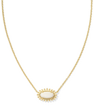 Elisa Gold Color Burst Frame Short Pendant Necklace in White Mother-of-Pearl | KENDRA SCOTT - The Street Boutique 