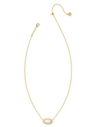 Elisa Gold Color Burst Frame Short Pendant Necklace in White Mother-of-Pearl | KENDRA SCOTT - The Street Boutique 