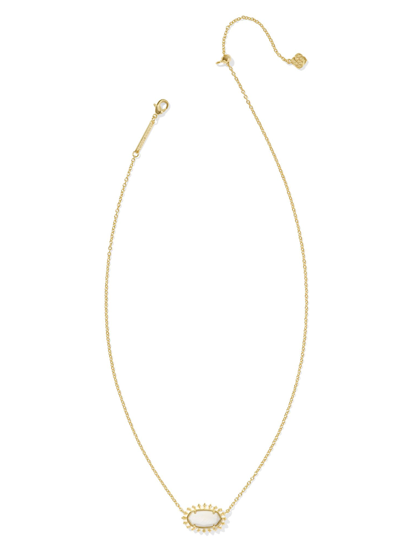 Elisa Gold Color Burst Frame Short Pendant Necklace in White Mother-of-Pearl | KENDRA SCOTT