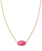 Elisa Gold Color Burst Frame Short Pendant Necklace in Neon Pink Magnesite | KENDRA SCOTT - The Street Boutique 