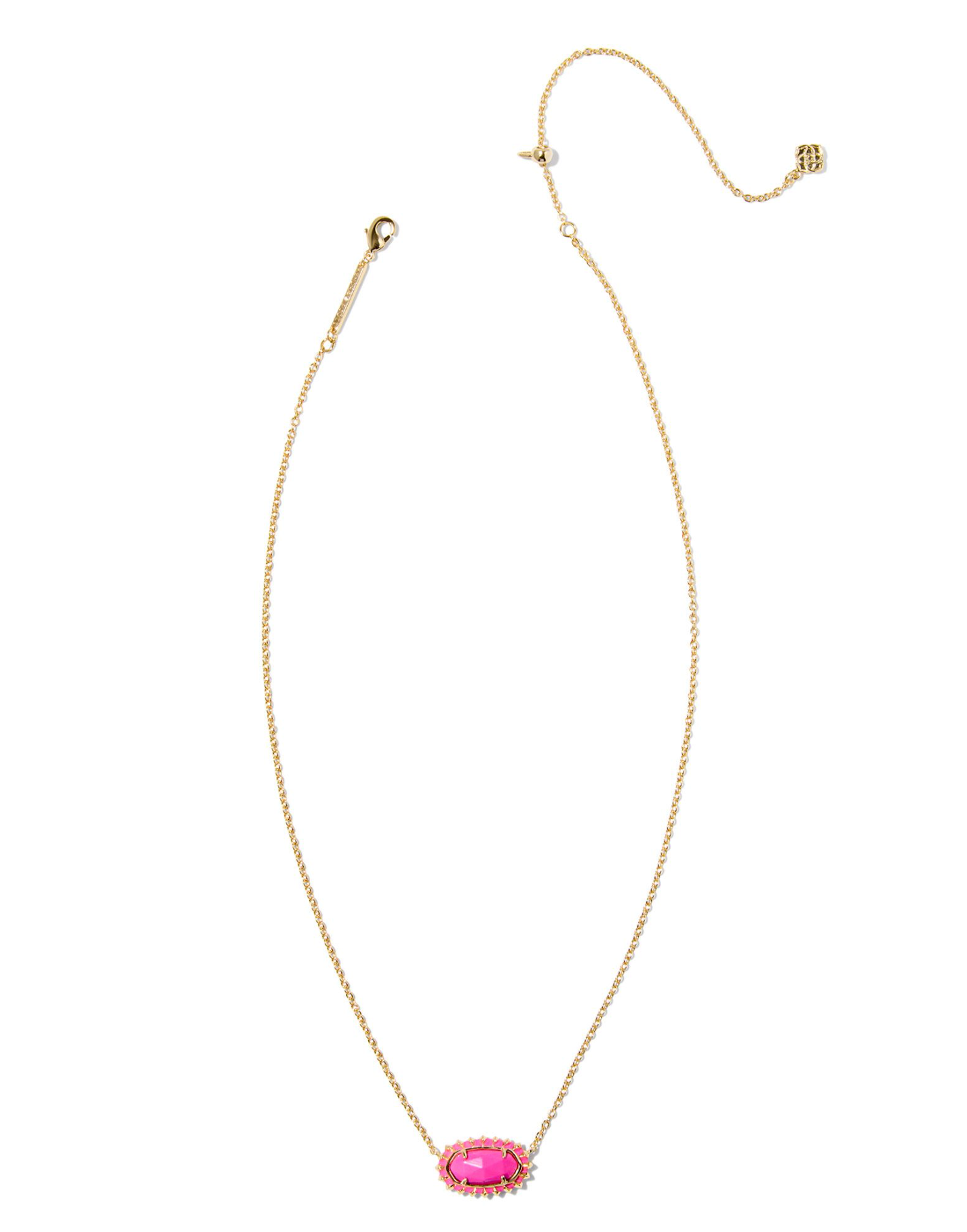 Elisa Gold Color Burst Frame Short Pendant Necklace in Neon Pink Magnesite | KENDRA SCOTT - The Street Boutique 