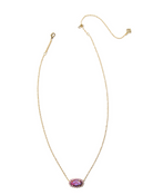 Elisa Gold Color Burst Frame Short Pendant Necklace in Bronze Veined Violet Magnesite | KENDRA SCOTT - The Street Boutique 