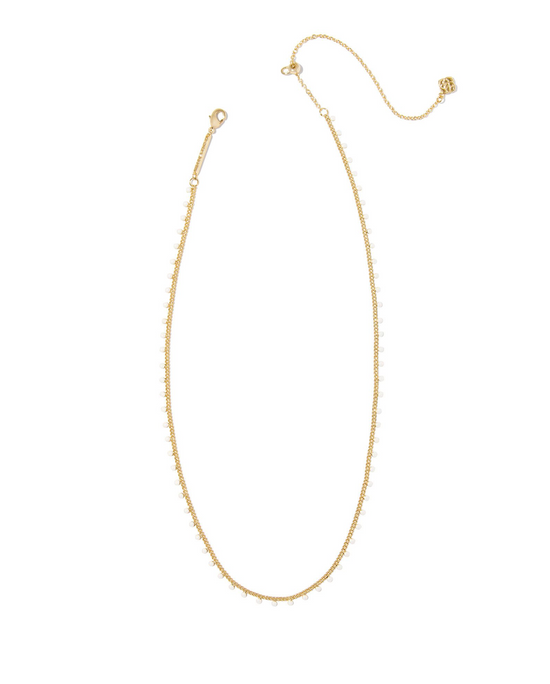 Kelsey Gold Strand Necklace in White Enamel | KENDRA SCOTT