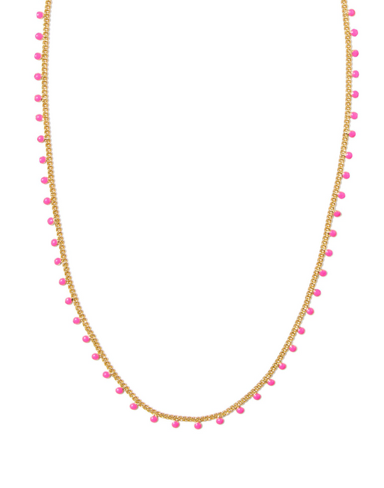Kelsey Gold Strand Necklace in Pink Enamel | KENDRA SCOTT