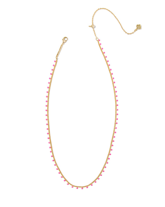 Kelsey Gold Strand Necklace in Pink Enamel | KENDRA SCOTT