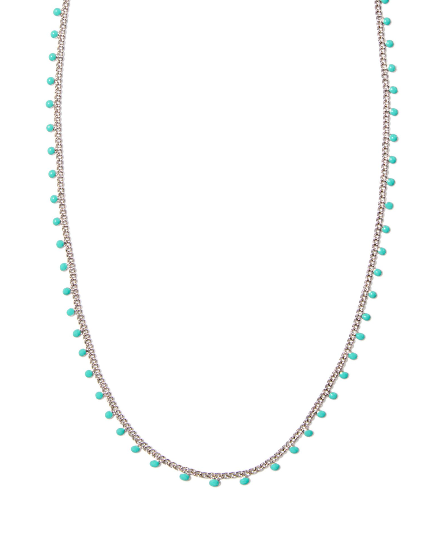 Kelsey Silver Strand Necklace in Turquoise Enamel | KENDRA SCOTT